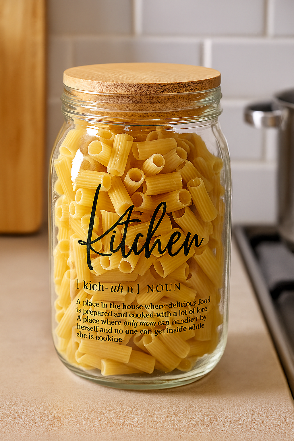 Tarro de vidrio “Kitchen” con tapa de bambú – 1400 ml - Style Home Shop