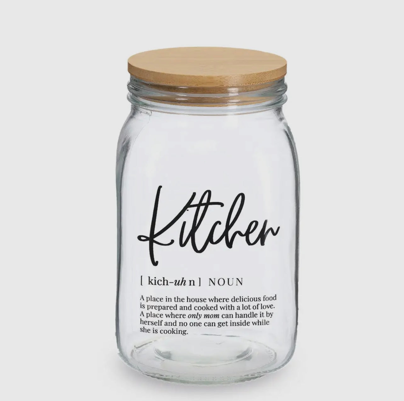 Tarro de vidrio “Kitchen” con tapa de bambú – 1400 ml - Style Home Shop