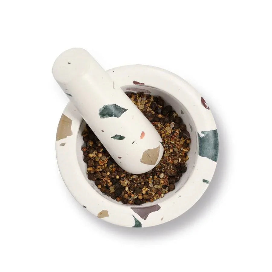 Mortero de Cocina con Mano – Estilo Terrazo - Style Home Shop