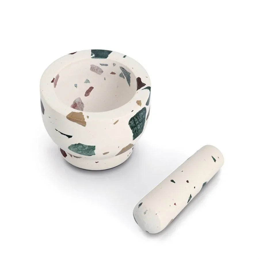 Mortero de Cocina con Mano – Estilo Terrazo - Style Home Shop