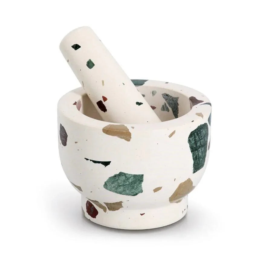 Mortero de Cocina con Mano – Estilo Terrazo - Style Home Shop