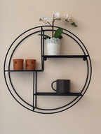 Estante de Pared Redondo – Metal Negro | Diseño Moderno & Atemporal