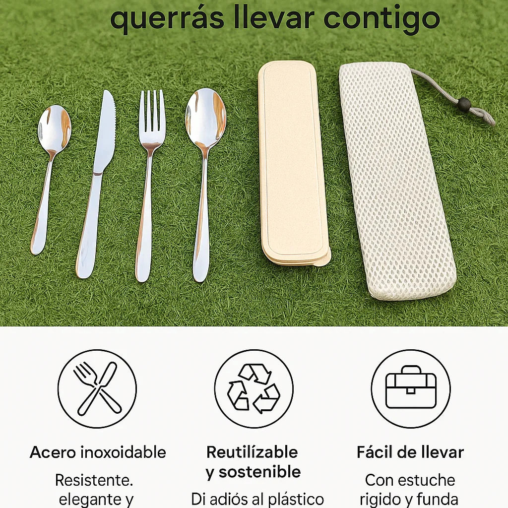 Set de Cubiertos Reutilizables con Estuche – Llévalos Contigo - Style Home Shop