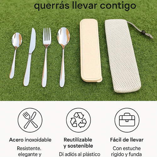 Set de Cubiertos Reutilizables con Estuche – Llévalos Contigo - Style Home Shop