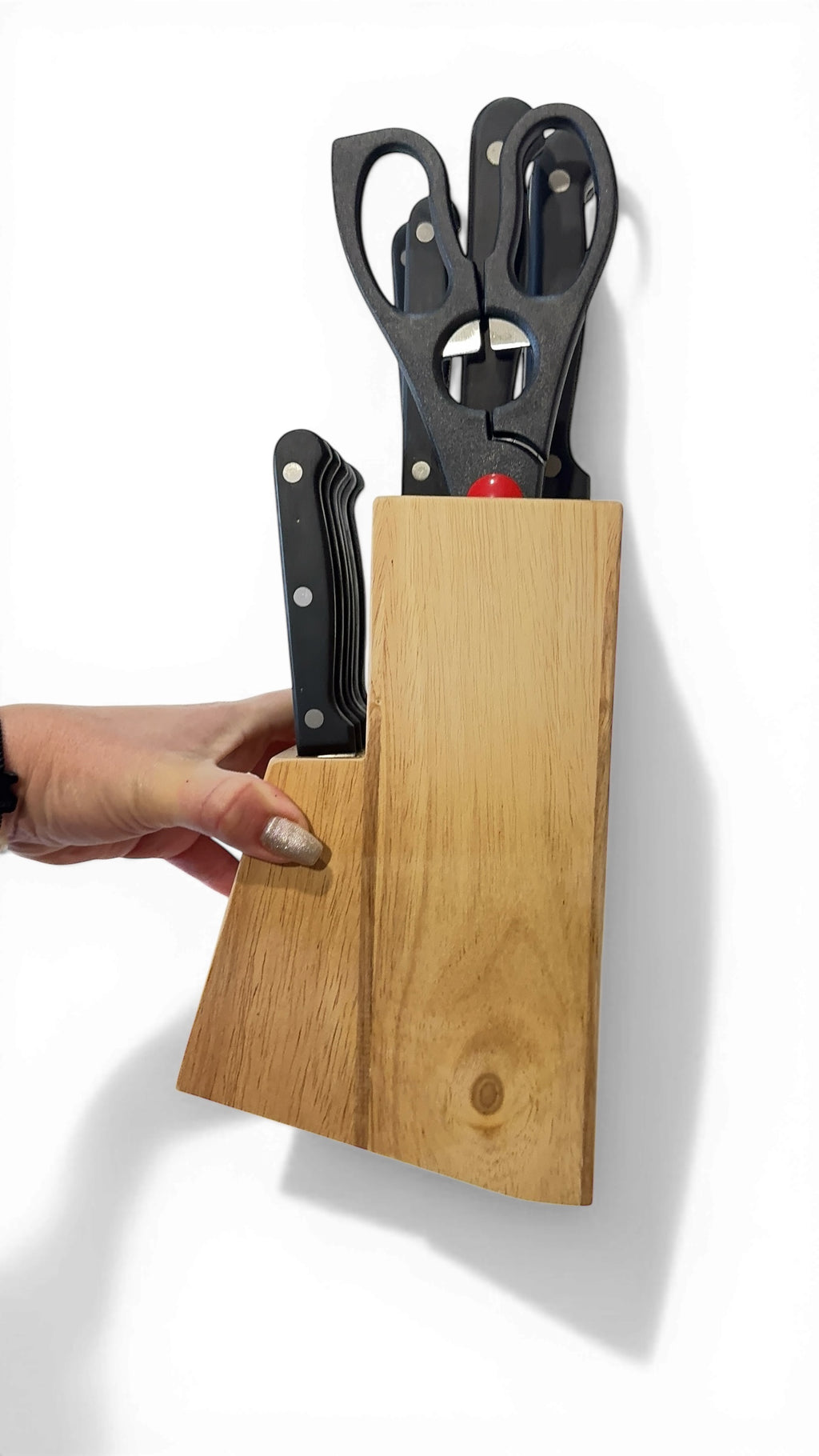 Set de cuchillos de cocina 13 piezas con bloque de madera