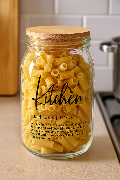 Tarro de vidrio “Kitchen” con tapa de bambú – 1400 ml - Style Home Shop