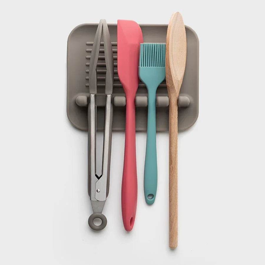 Reposautensilios de Silicona Gris 17×14 cm — Resistente y Antideslizante - Style Home Shop